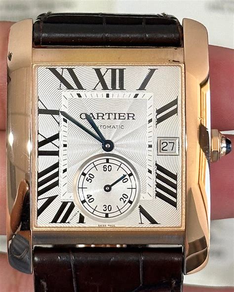 cartier 3590|Cartier Tank MC 44MM Silver Dial Leather Strap (3590).